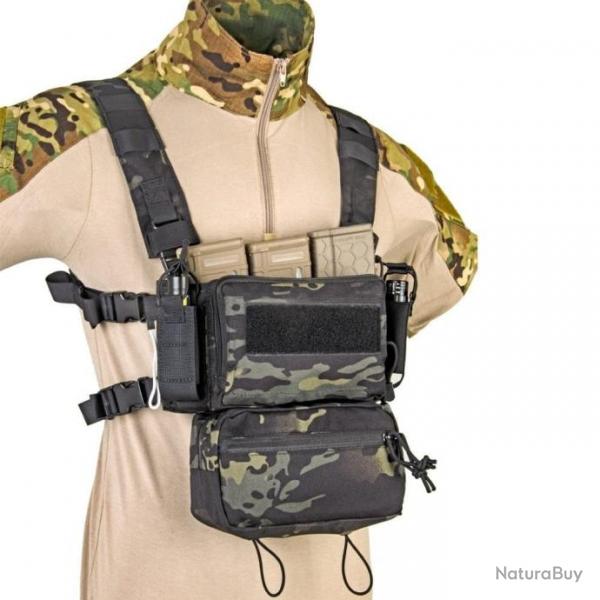 Chest Rig Molle D3 M4 5.56 500D - Multicam noir