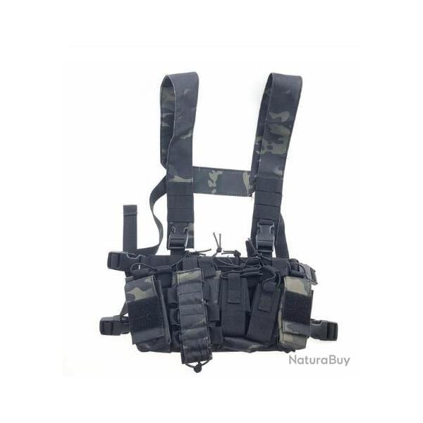 Chest Rig rglable pochette RH Gun - Multicam noir