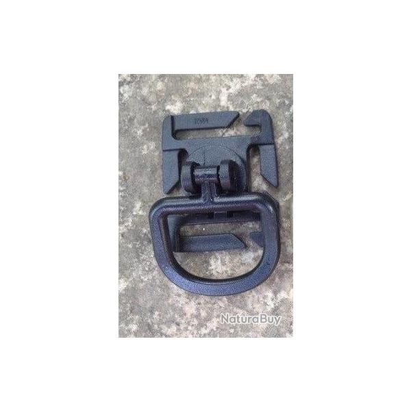 Clip rotation attache sac  dos 5 pcs - Noir