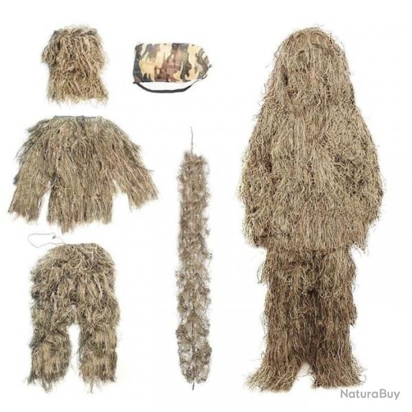 Costume enfant Ghillie Sniper 5 pcs - Marron / 110 140 cm