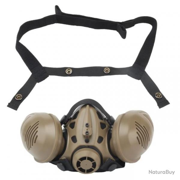 Demi-masque double respirateur V2 TOS - Marron