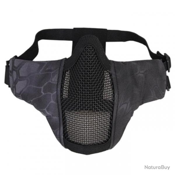 Demi-masque PDW maille mtallique - Python noir