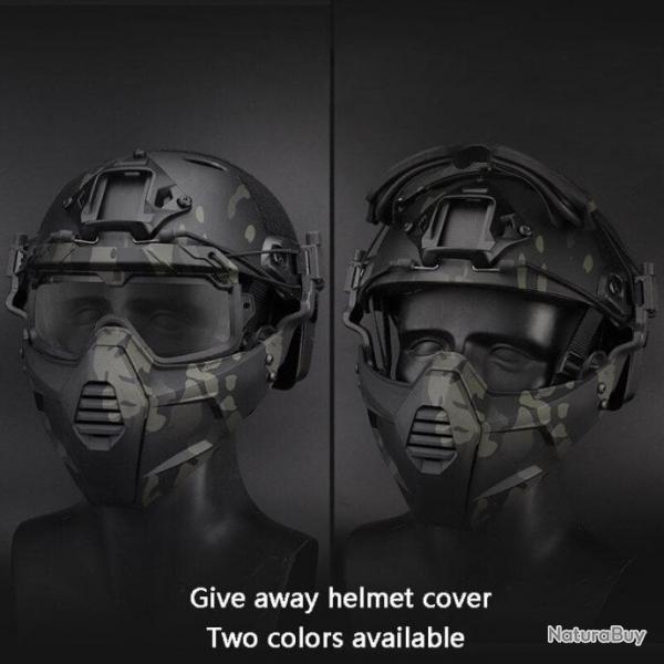 Ensemble casque Fast + Split masque - Multicam noir / M