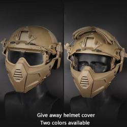 Ensemble casque Fast Recon Mesh + Split masque - Tan / M