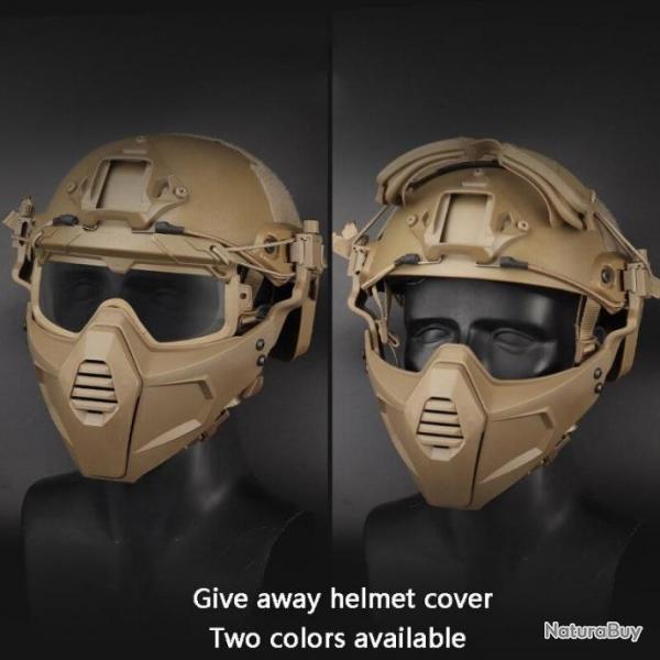 Ensemble casque Fast Recon Mesh + Split masque - Tan / M