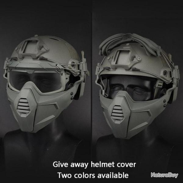 Ensemble casque Fast Recon Mesh + Split masque - Gris / L