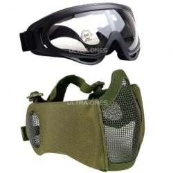 Ensemble masque/lunettes Ultra Ones - Vert armée