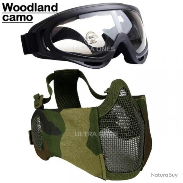 Ensemble masque/lunettes Ultra Ones - Woodland camo