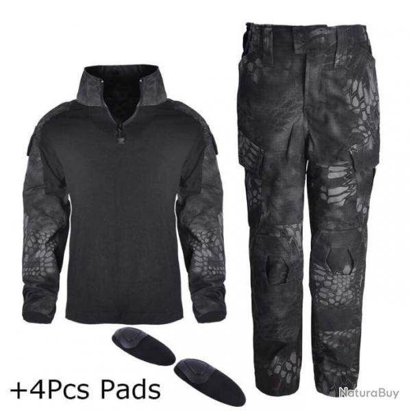 Ensemble uniforme enfant HWild Tactical - Black Python / 130 cm