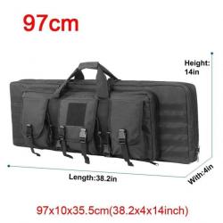 Étui double fusil Molle 32/48 pouces - 97cm Noir