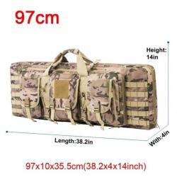 Étui double fusil Molle 32/48 pouces - 97cm Multicam