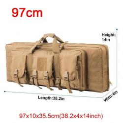 Étui double fusil Molle 32/48 pouces - 97cm Marron