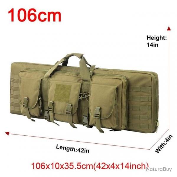 tui double fusil Molle 32/48 pouces - 106cm Vert arme