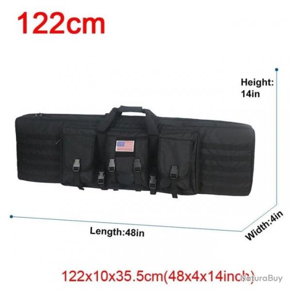 tui double fusil Molle 32/48 pouces - 122cm Noir