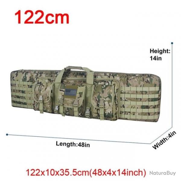 tui double fusil Molle 32/48 pouces - 122cm Multicam