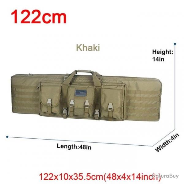 tui double fusil Molle 32/48 pouces - 122cm Marron