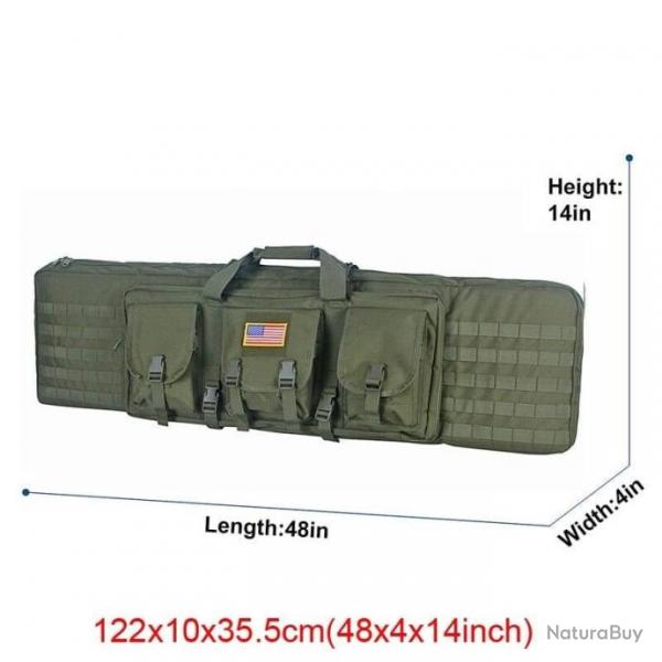 tui double fusil Molle 32/48 pouces - 122cm Vert arme