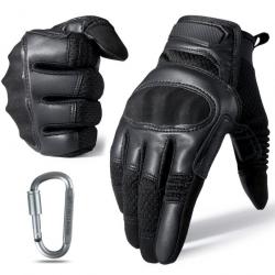 Gants cuir PU combat GOS Tactical - Noir / S