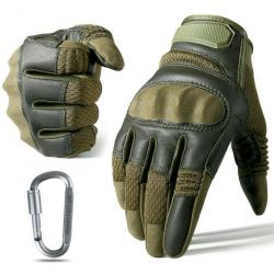 Gants cuir PU combat GOS Tactical - Vert OD / S