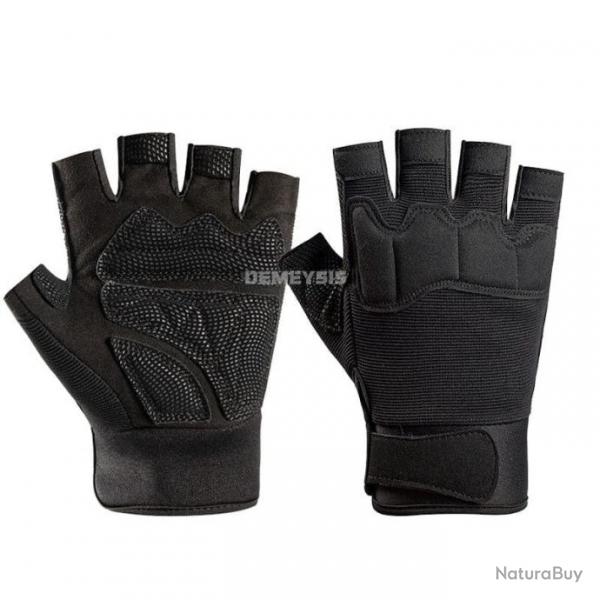 Gants demi-doigt GhostGrip WSE Airsoft - Noir / M