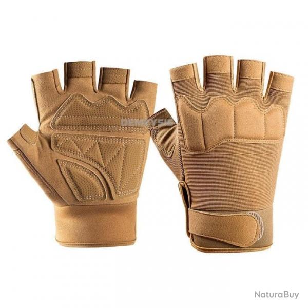 Gants demi-doigt GhostGrip WSE Airsoft - Tan / M