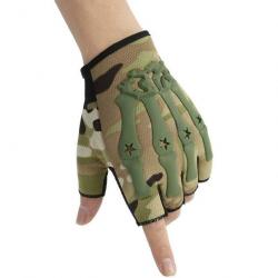 Gants squelette demi-doigt Multicam