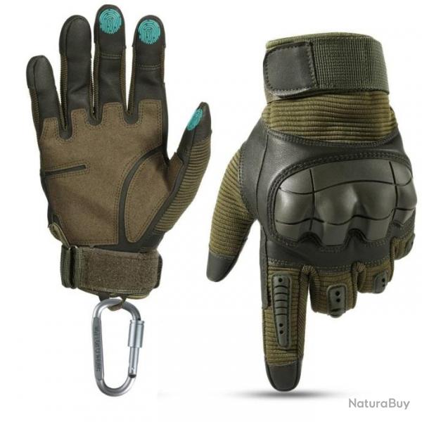 Gants tactiques GOS Tactical cuir PU - Ranger green / M