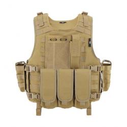 Gilet combat Molle MG Flash Force - Tan / Unique