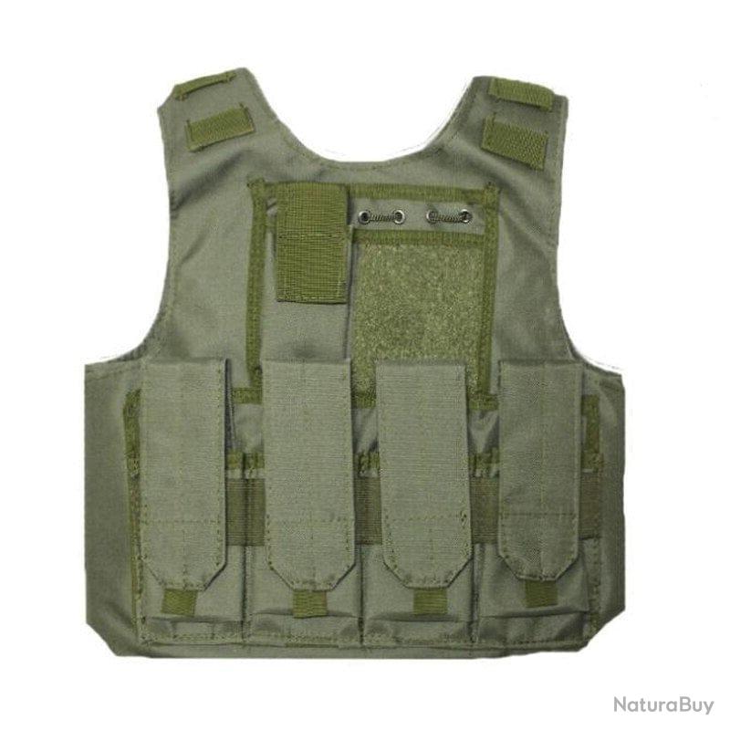Plaque Tactique Vert Foncé Pour Gilet Airsoft – Porte Chargeur Et PA – Spitfire
