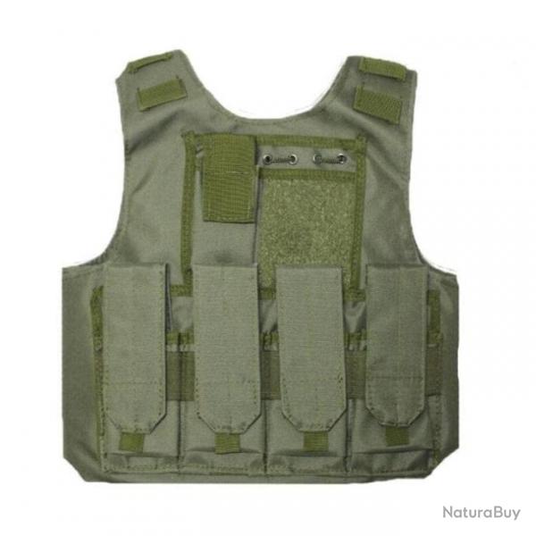 Gilet enfant Airsoft combat tactique CS - Vert OD