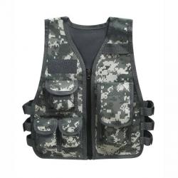 Gilet enfant camouflage militaire FOS - Digital gris / S