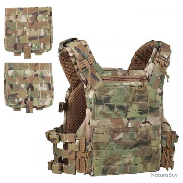 Gilet porte-plaque DulglaK19 dgagement rapide - Multicam