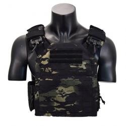 Gilet porte-plaque LSRV 1000D EMGEAR - Multicam noir