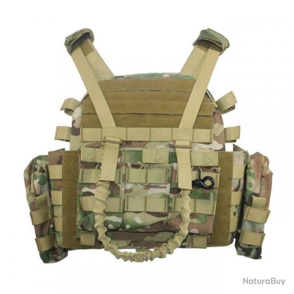 Gilet porte-plaque modulaire 1000D LQARMY - Multicam