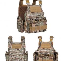 Gilet porte-plaque tactique Yakeda 1000D - Multicam / Unique