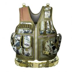 Gilet tactique combat réglable FYS - Green Camo