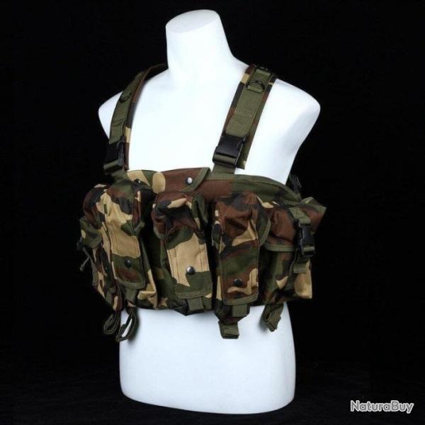 Harnais Chest Rig AK 47 Tactical ABS - Woodland