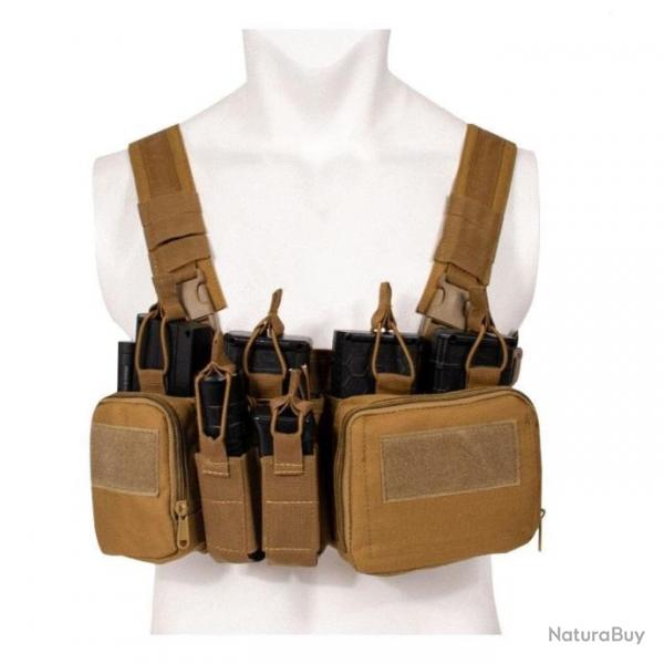 Harnais Chest Rig Molle CSO Gear - Coyote marron