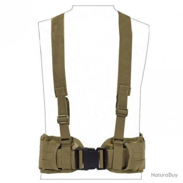 Harnais sangles croises Molle 1000D - Multicam