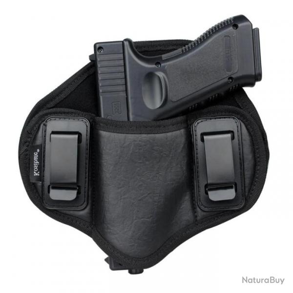 Holster cuir ceinture Glock 17,19 IWB - Noir