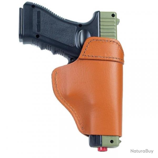 Holster cuir Glock 17 RH LH - Main gauche marron