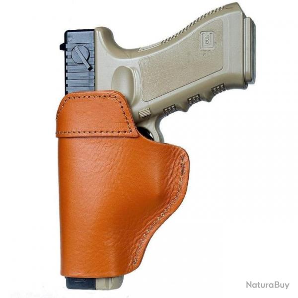 Holster cuir Glock 17 RH LH - Main droite marron