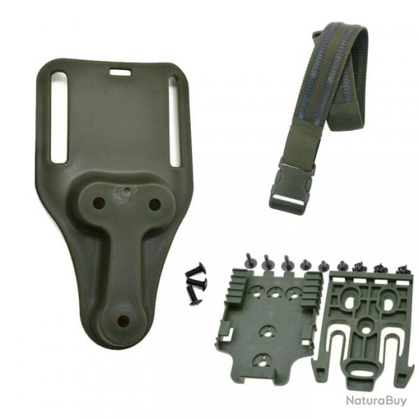 Holster cuisse BattleClaw Glock 17 19 22 QLS - Kit QLS court - Vert