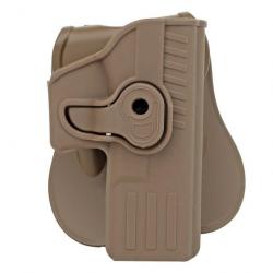 Holster ShadowOps Glock gaucher/droitier CSO Per-Fit - Tan / Coyote (main droite)