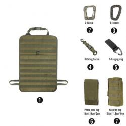 Kit organiseur Molle siège arrière voiture - Ensemble-B1-Green