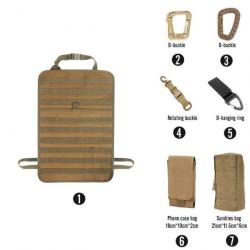 Kit organiseur Molle siège arrière voiture - Ensemble-B1-TAN