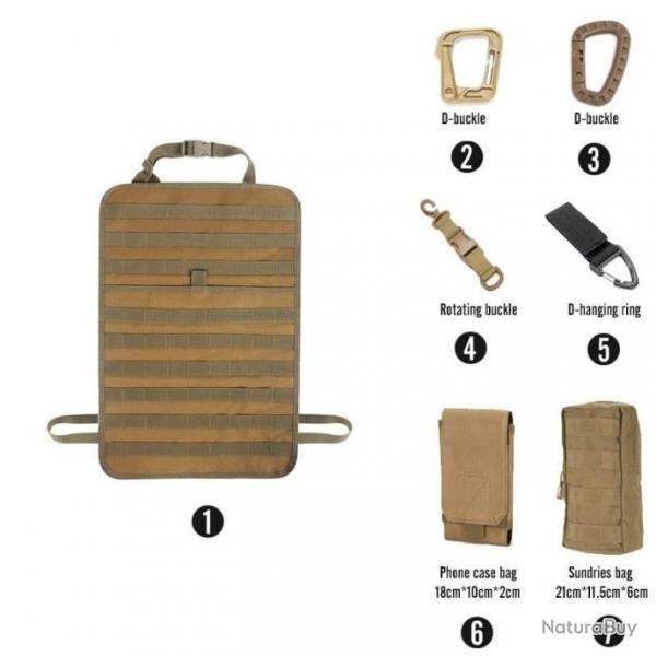 Kit organiseur Molle sige arrire voiture - Ensemble-B1-TAN