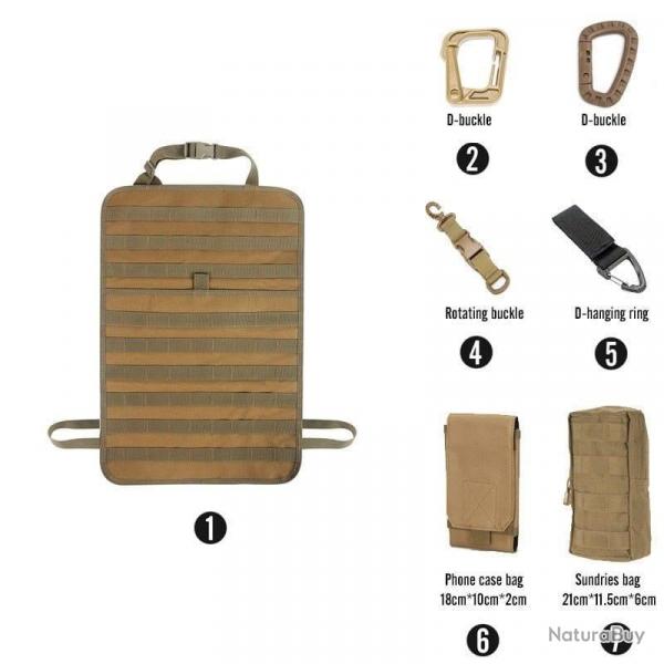 Kit organiseur Molle sige arrire voiture - Ensemble-B1-TAN