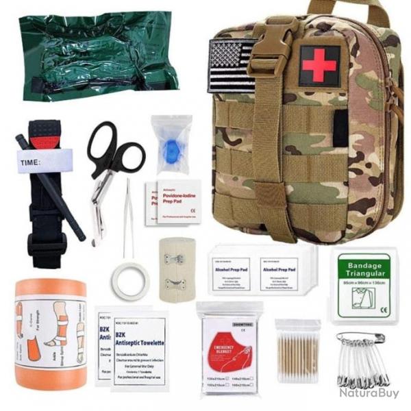 Kit premiers secours Molle 46 pcs FYXL - Camouflage