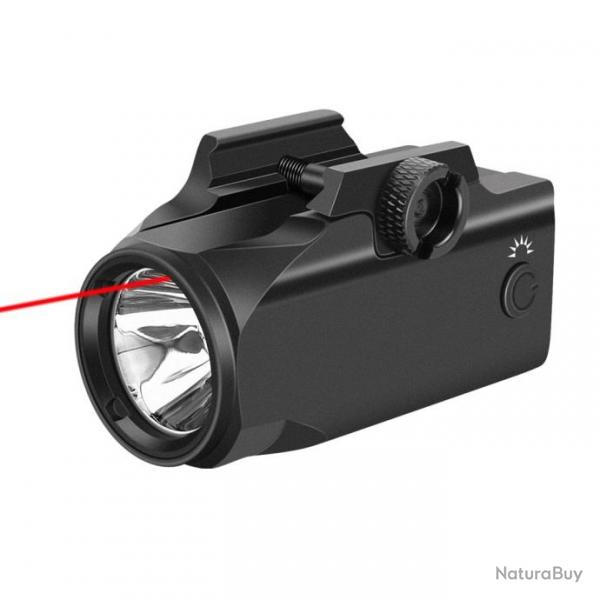 Lampe laser 800 Lms 20-21mm Tactical WS - Rouge